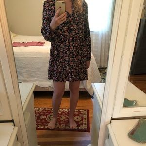 H&M Black Foral Shirt Dress